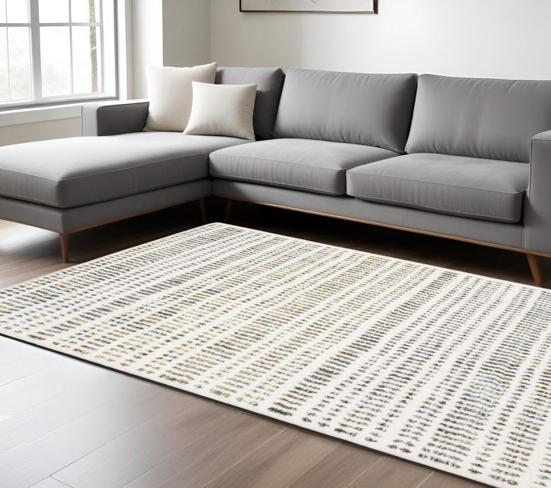 10' X 13' Striped Area Rug - Ivory