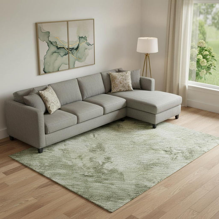 10' X 14' Abstract Washable Area Rug With UV Protection (716966) - Sage / Beige