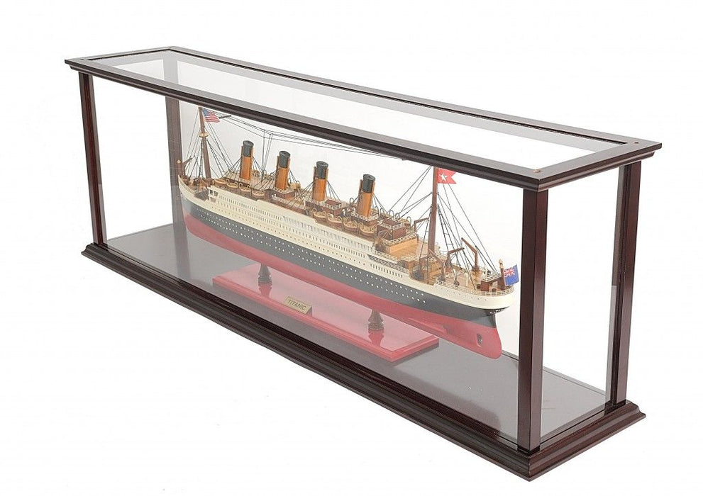 Hand Painted 1912 RMS Titanic Medium Display Case Model Boat - Black / Red