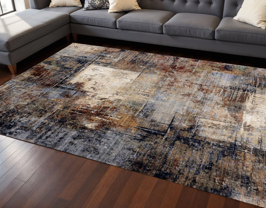 8' X 10' Abstract Area Rug (660161) - Cream / Black / Tan
