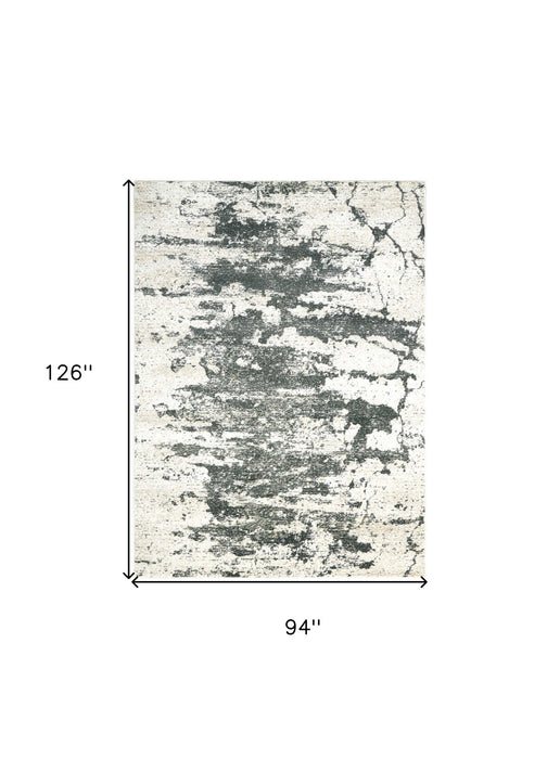 8' X 11' Abstract Non Skid Area Rug (551252) - Ivory / Gray