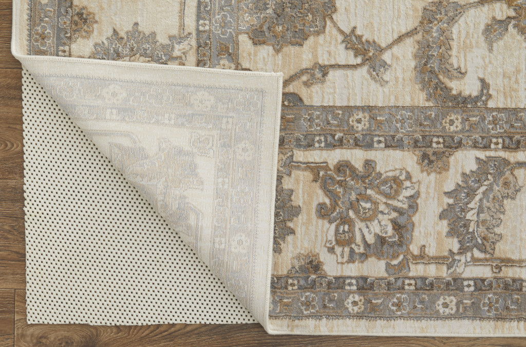 12' x 15' Power Loom Area Rug - Tan Ivory And Brown