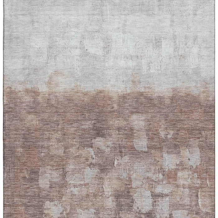 10' X 14' Abstract Washable Area Rug With UV Protection (718472) - Rust / Silver
