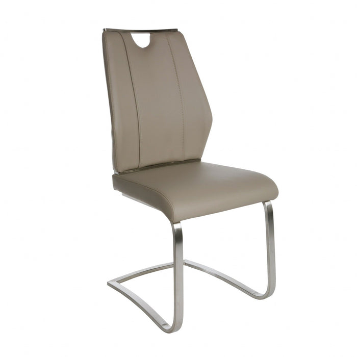 Leather Dining Side Chairs (Set of 2) - Taupe