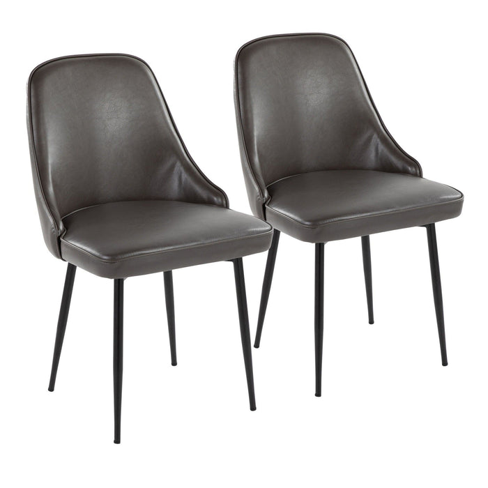 Marcel - Dining Chair (Set of 2) - Black Legs & Faux Leather