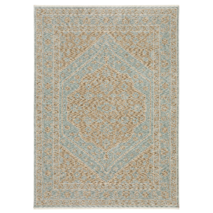 8' X 11' Medallion Area Rug With Fringe (575126) - Brown