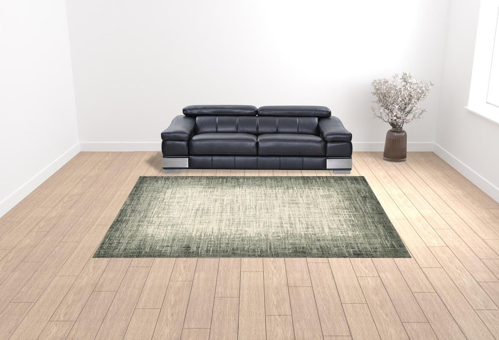 10' x 13' Power Loom Stain Resistant Area Rug - Gray Beige And Blue