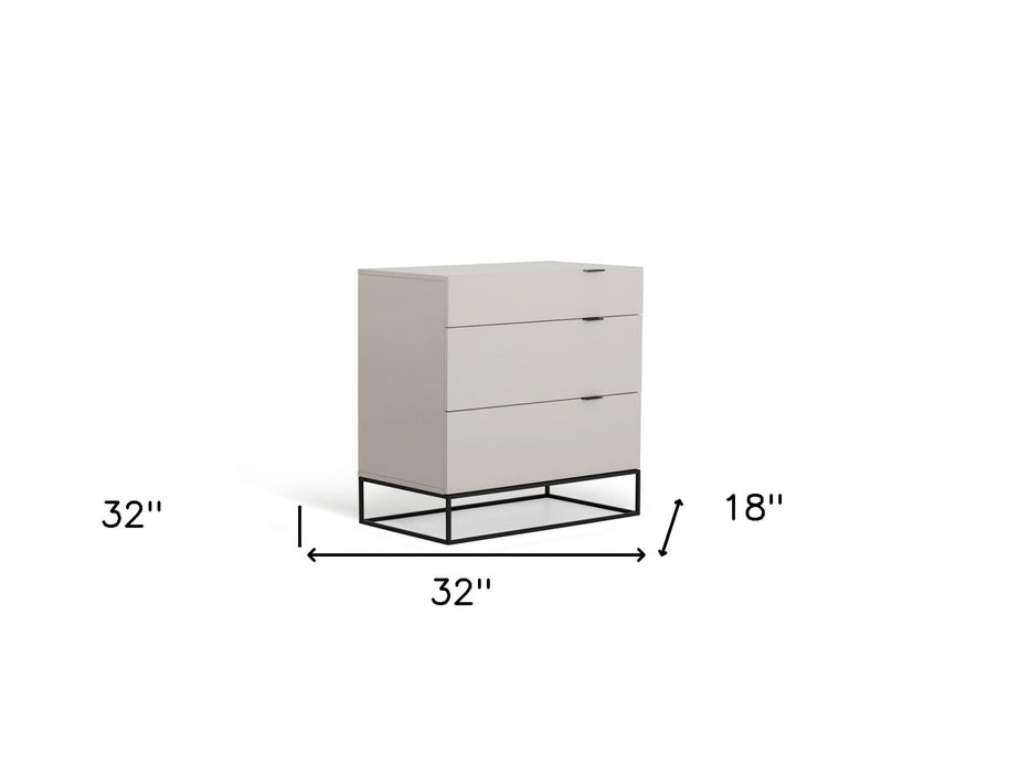 Manufactured Wood Three Drawer Chest - Gray