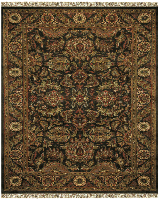 8' X 10' Wool Oriental Hand Knotted Area Rug With Fringe (744270) - Taupe / Green / Red