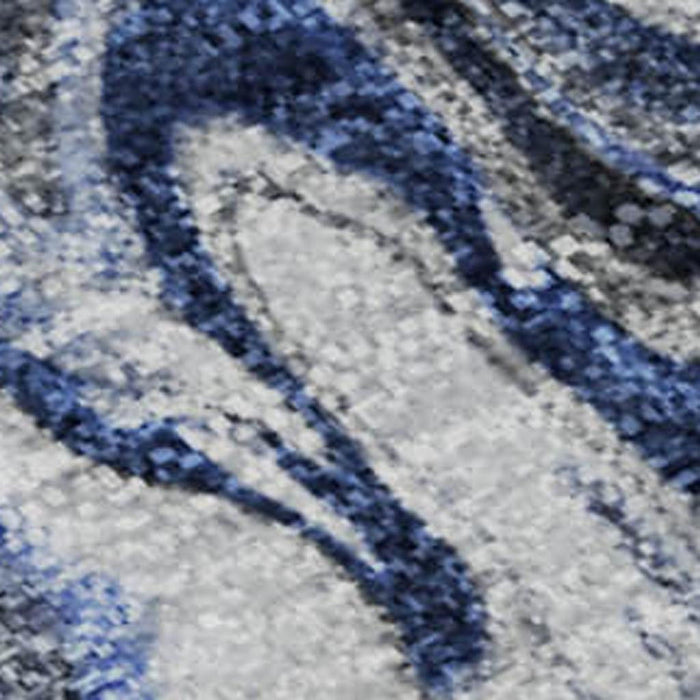 8' X 10' Abstract Washable Area Rug With UV Protection (650930) - Blue / Gray / Ivory