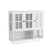 Giga 3-door wall display cabinet with glass doors and towel bar, modern storage solution for bathroom or kitchen walls
