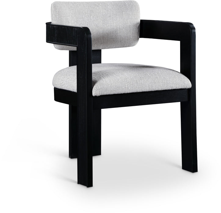 Sacha - Linen Dining Chair With Black Base (Set of 2)