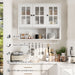 Giga 3-door wall cabinet with glass doors and towel bar, featuring sleek storage for bathroom or kitchen organization.