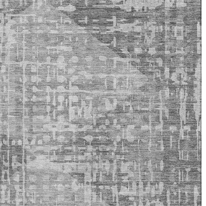 10' X 14' Geometric Washable Area Rug With UV Protection (715009) - Gray / Silver