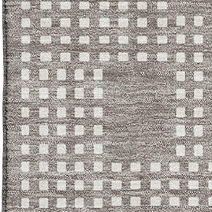 10' X 14' Geometric Washable Area Rug With UV Protection (670748) - Taupe / Ivory