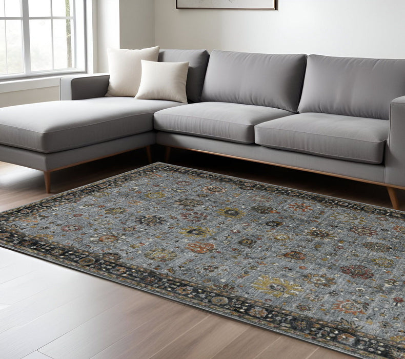10' X 14' Floral Medallion Area Rug - Black