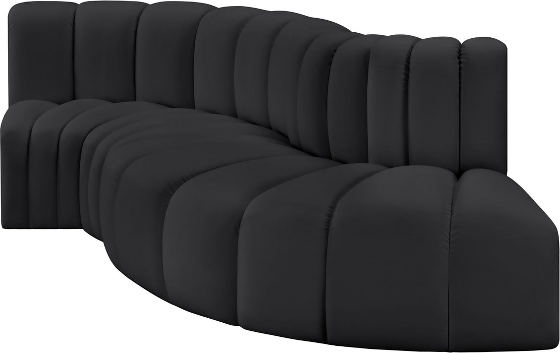 Arc - Faux Leather 4 Piece L-Shaped Modular Sofa
