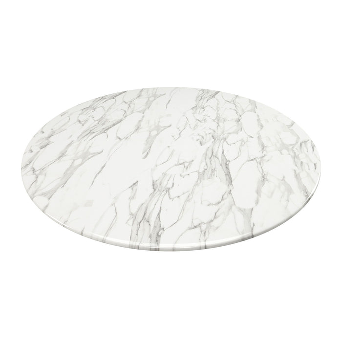 40" Marble And Metal Dining Table - Black