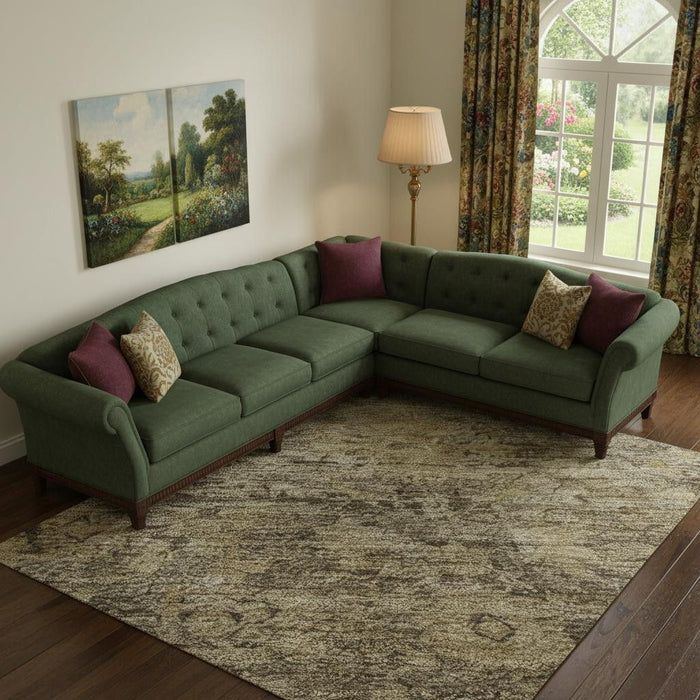 10' X 14' Oriental Washable Area Rug With UV Protection (700931) - Brown / Beige