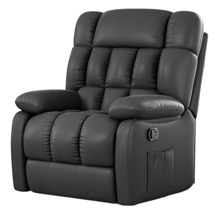 Faux Leather Manual Recliner (718690) - Black