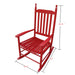 Giga wooden porch rocker chair with curved armrests and slatted backrest, ideal for outdoor relaxation on a porch or patio.