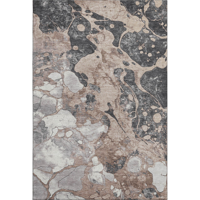 10' X 14' Abstract Washable Area Rug With UV Protection (707785) - Coffee / Gray / Ivory