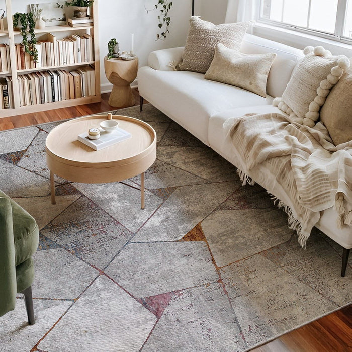 7.8' x 10.8' Geometric Area Rug - Grey