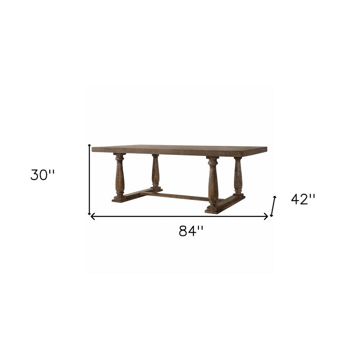 84" Trestle Base Dining Table - Brown