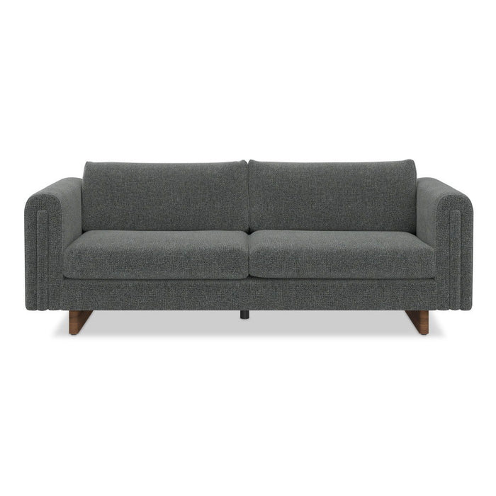84" Fabric Sofa With Walnut Legs - Dark Gray