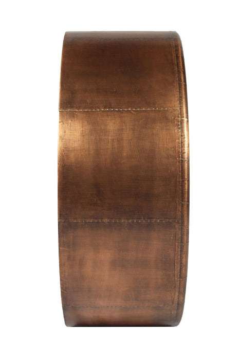 21" Copper Round Metal Framed Accent Mirror - Bronze