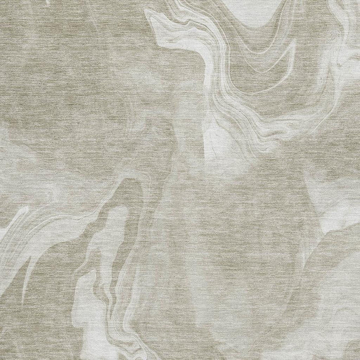 8' X 10' Abstract Washable Area Rug With UV Protection - Taupe And Ivory