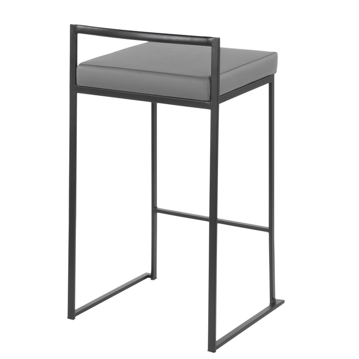 Fuji - Stackable Counter Stool With Cushion - Black Metal