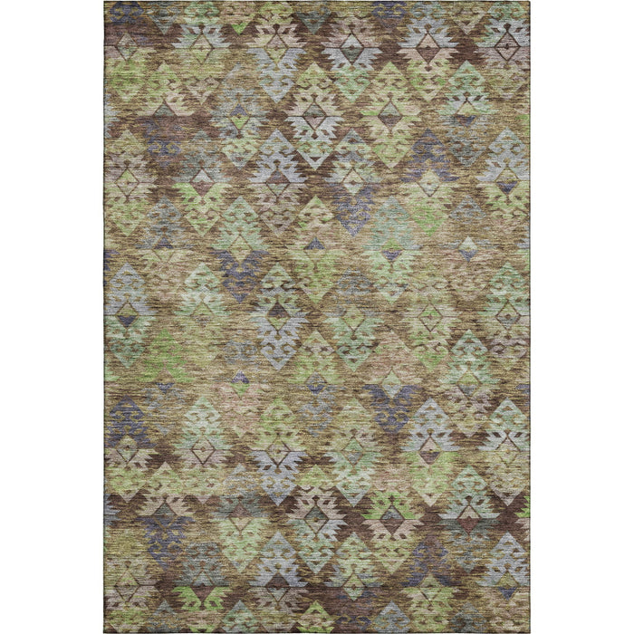 10' X 14' Washable Area Rug With UV Protection (695606) - Brown / Green / Gray