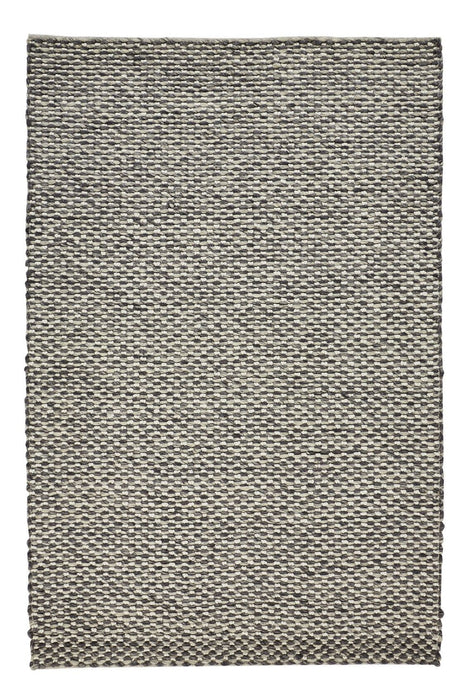 5' x 8' Wool Floral Hand Woven Area Rug - Gray And Ivory