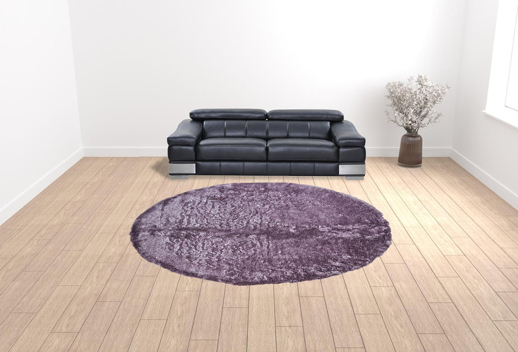 10' Round Shag Tufted Handmade Area Rug - Purple