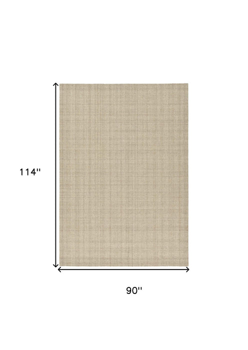 8' X 10' Wool Plaid Hand Tufted Area Rug - Champagne And Brown