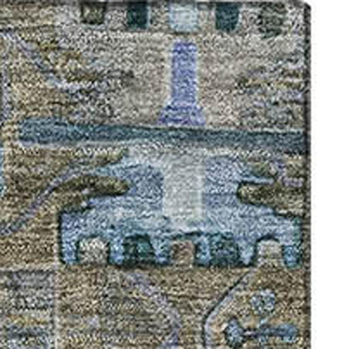 10' X 14' Medallion Washable Area Rug With UV Protection (714919) - Brown / Blue