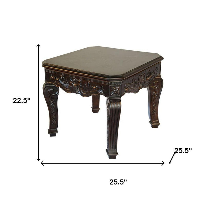Wood Square End Table - Espresso