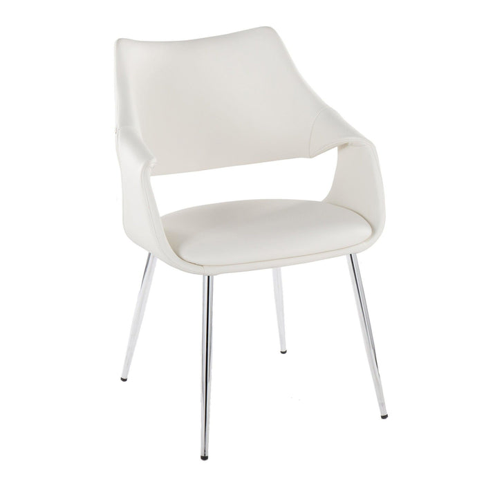 Curvo - High Back Upholstered Chair (Set of 2) - Chrome Metal Legs