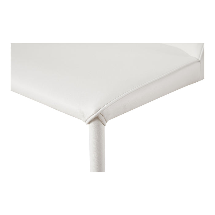 Solid Back Upholstered Faux Leather Dining Side Chairs (Set of 2) - White