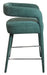 Teal blue 25-inch modern metal and fabric low back counter height bar chair by HomeRoots, featuring sleek design and comfortable seating.