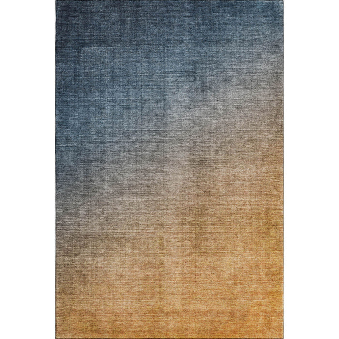 8' X 10' Ombre Washable Area Rug With UV Protection (649676) - Navy Blue / Orange