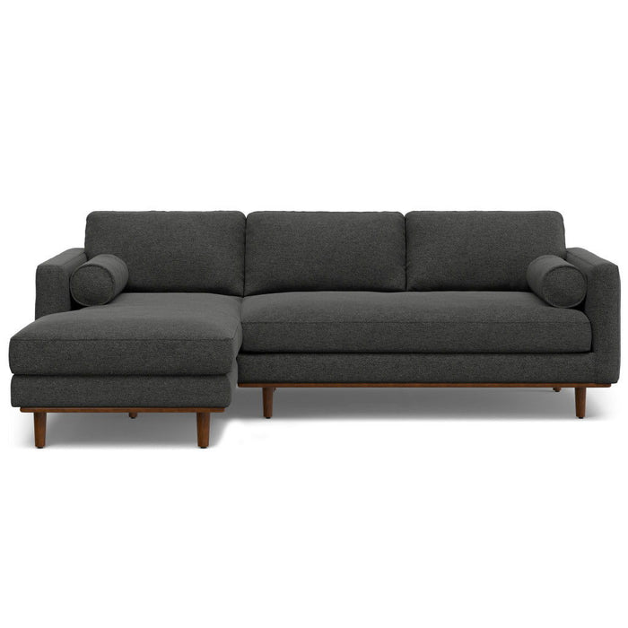 102" Fabric Sofa With Brown Legs - Gray