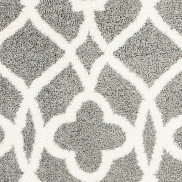 8' x 11' Machine Woven Ogee Indoor Shag Area Rug - Gray Ivory