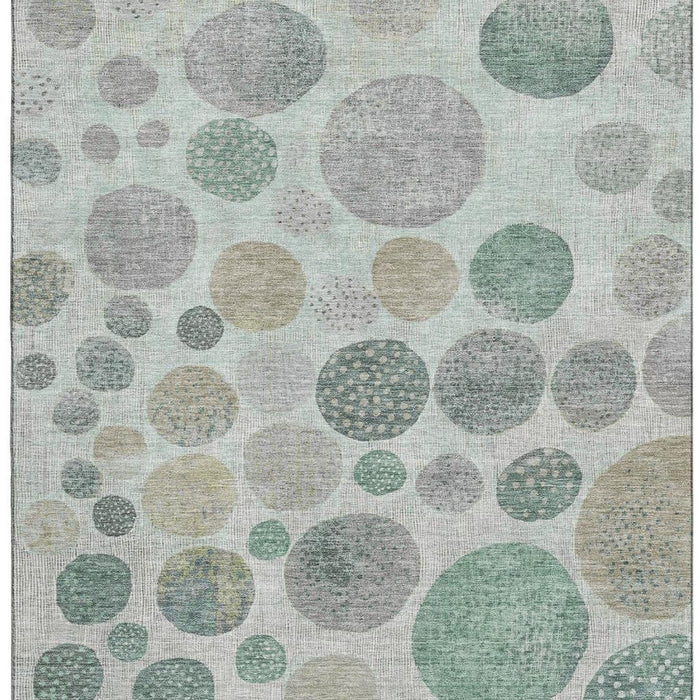 10' X 14' Geometric Washable Area Rug With UV Protection (709240) - Sage / Beige / Tan
