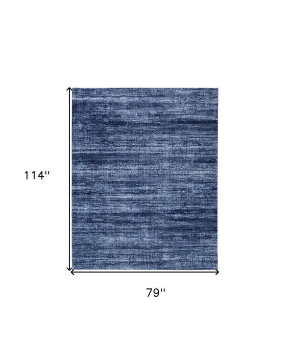 7' x 10' Power Loom Area Rug - Blue And Gray