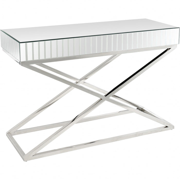 47" Mirrored Glass Console Table - Silver