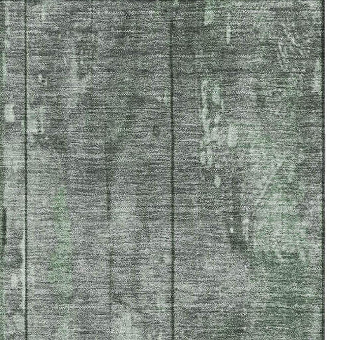 10' X 14' Striped Washable Area Rug With UV Protection (698017) - Green / Gray