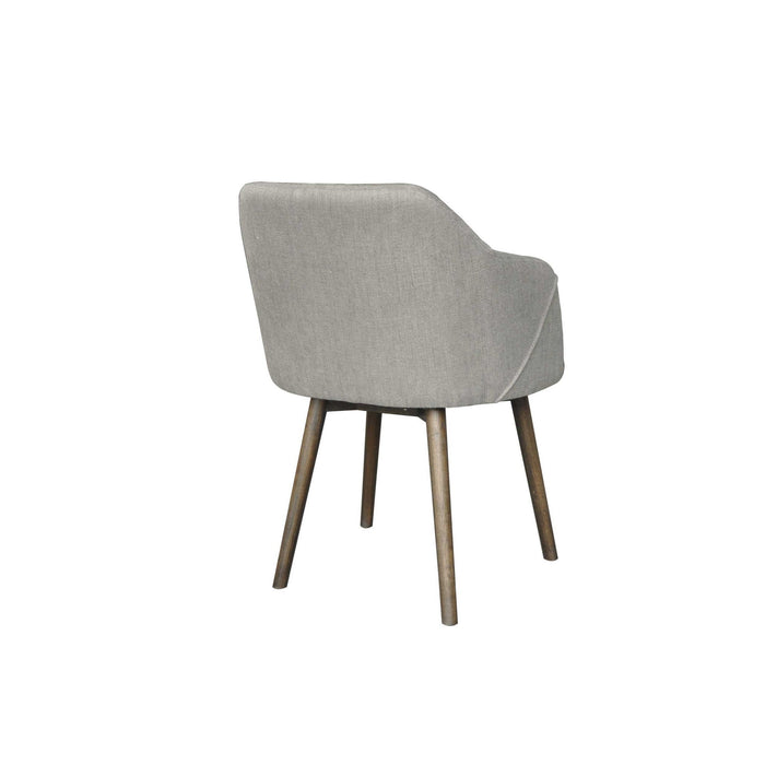 Upholstered Fabric Dining Arm Chair - Brown / Gray