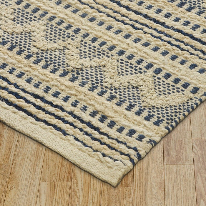 8' x 10' Chevron Striped Area Rug - Blue And Beige